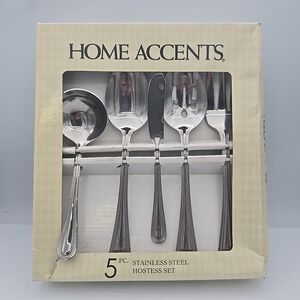 Home Accents 5pc‎ Stainless Steel Hostess Flatware SET New